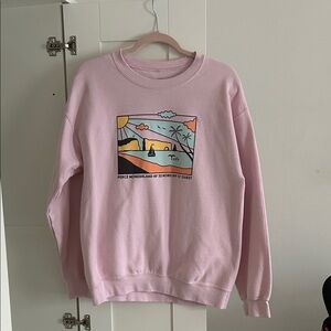 Pink Graphic Crew Neck Sweater